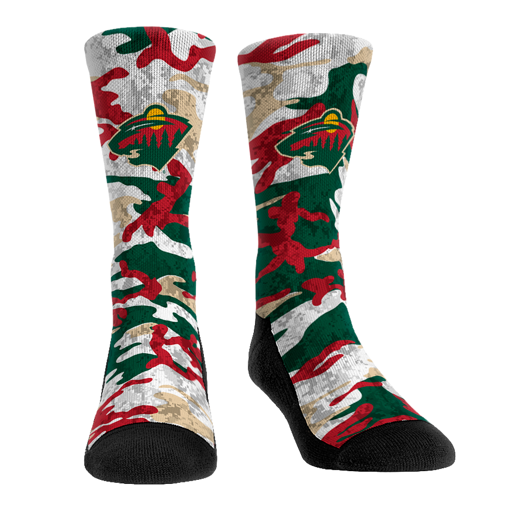 Minnesota Wild - What the Camo Crew Socks