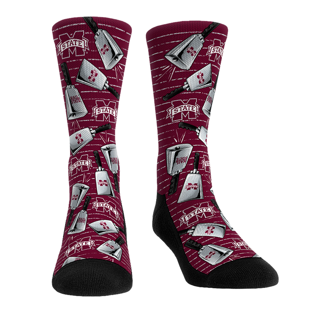 Mississippi State Bulldogs - Cowbells Crew Socks