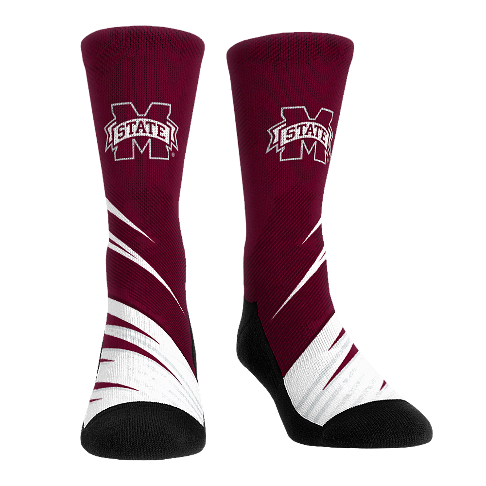 Mississippi State Bulldogs - Slash Slant Crew Socks