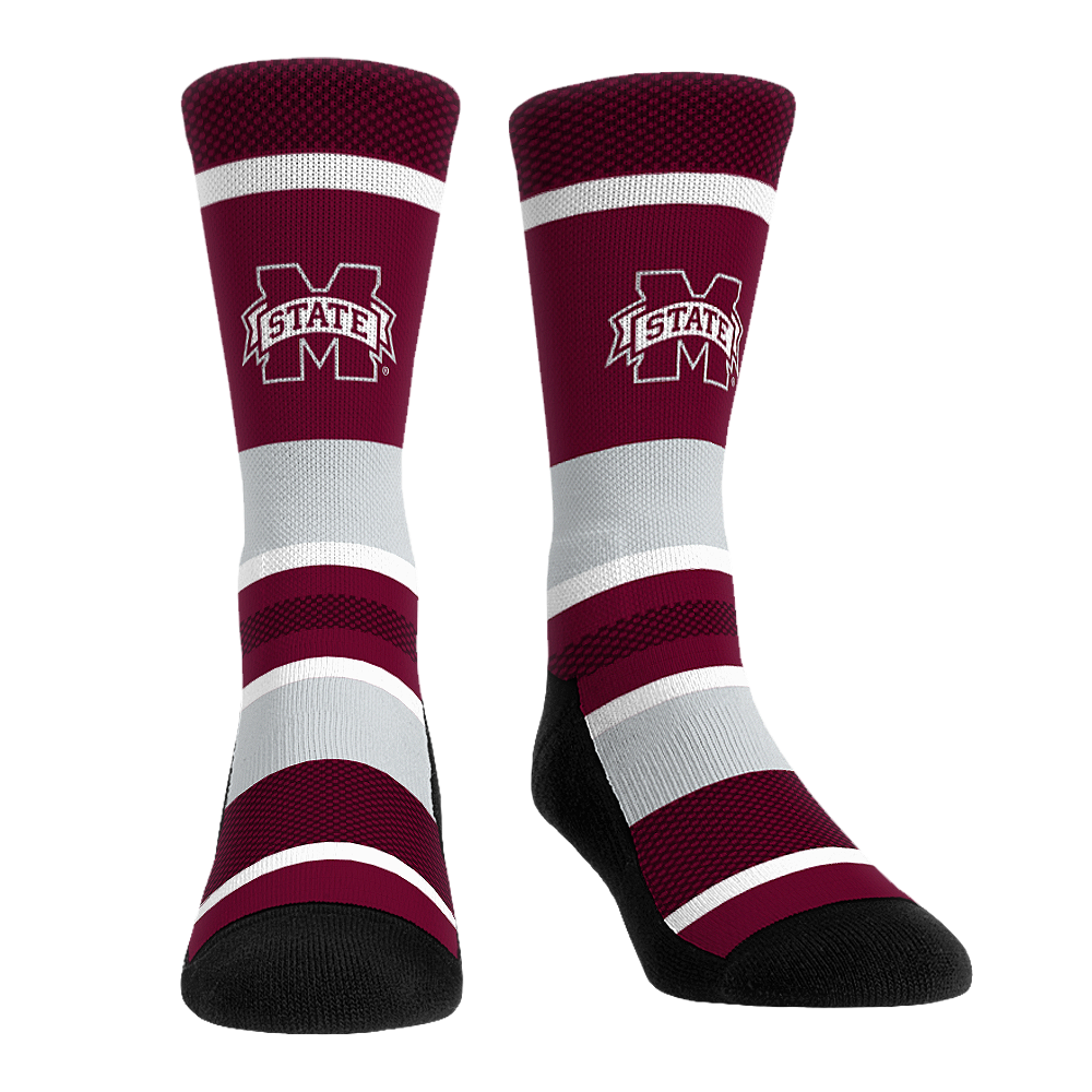 Mississippi State Bulldogs - Tech Stripe Crew Socks