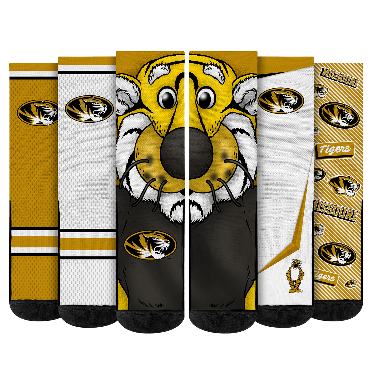 Missouri Tigers - Super Fan Crew Socks 5-Pack