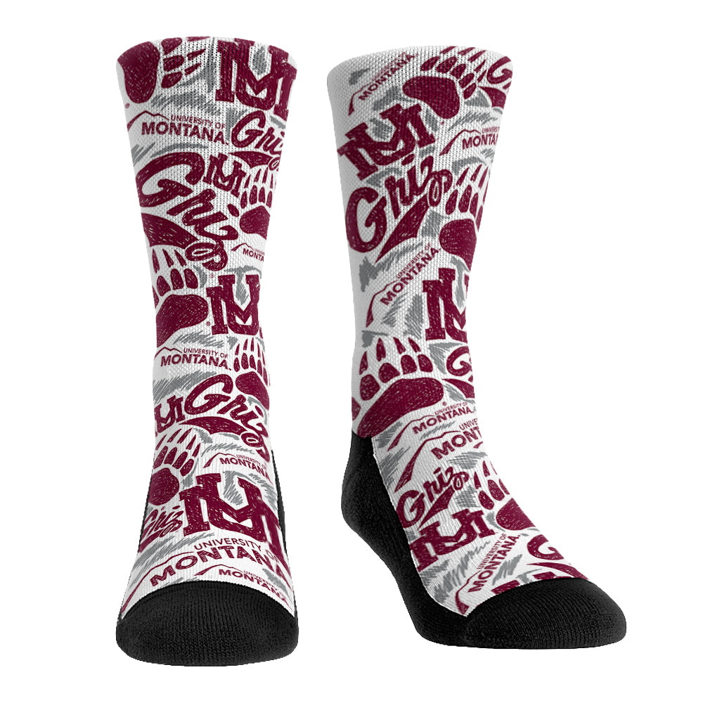 Montana Grizzlies - Logo Sketch Crew Socks