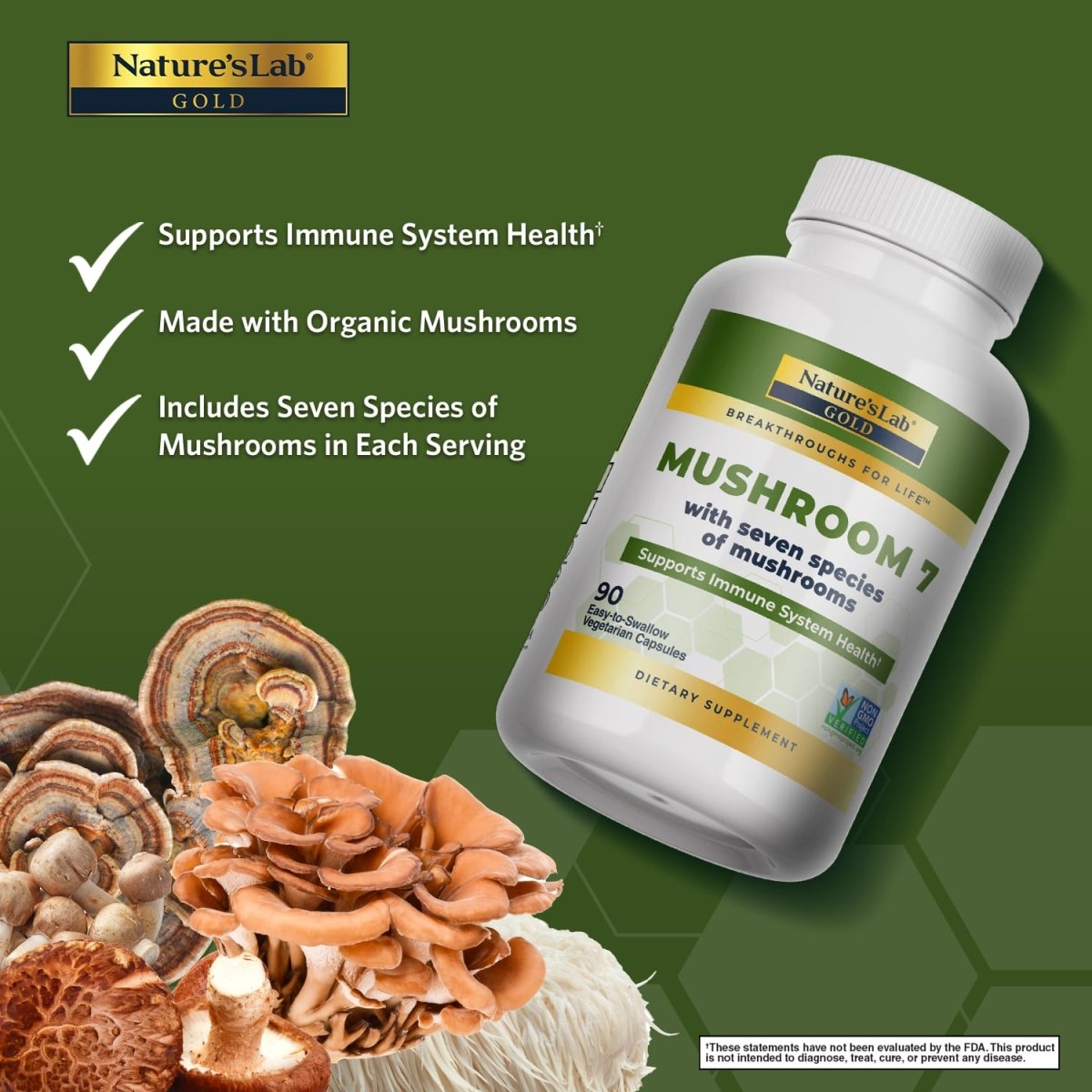 Gold Mushroom 7 - 90 Capsules