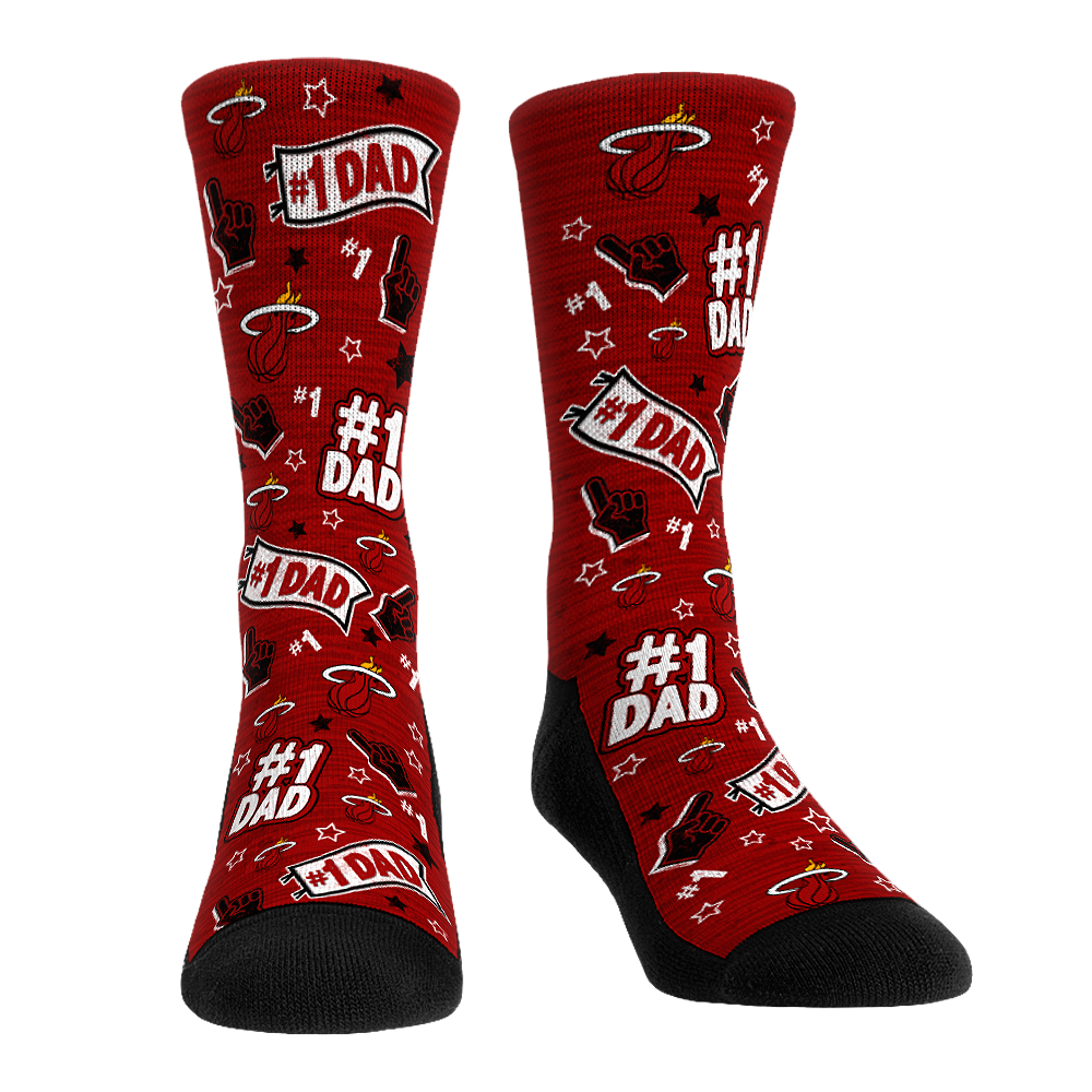 Miami Heat - #1 Dad Crew Socks
