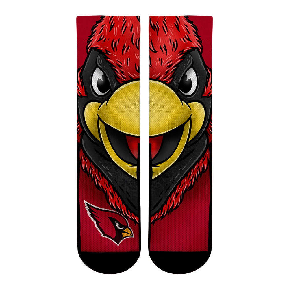 Arizona Cardinals - Split Face Mascot Crew Socks