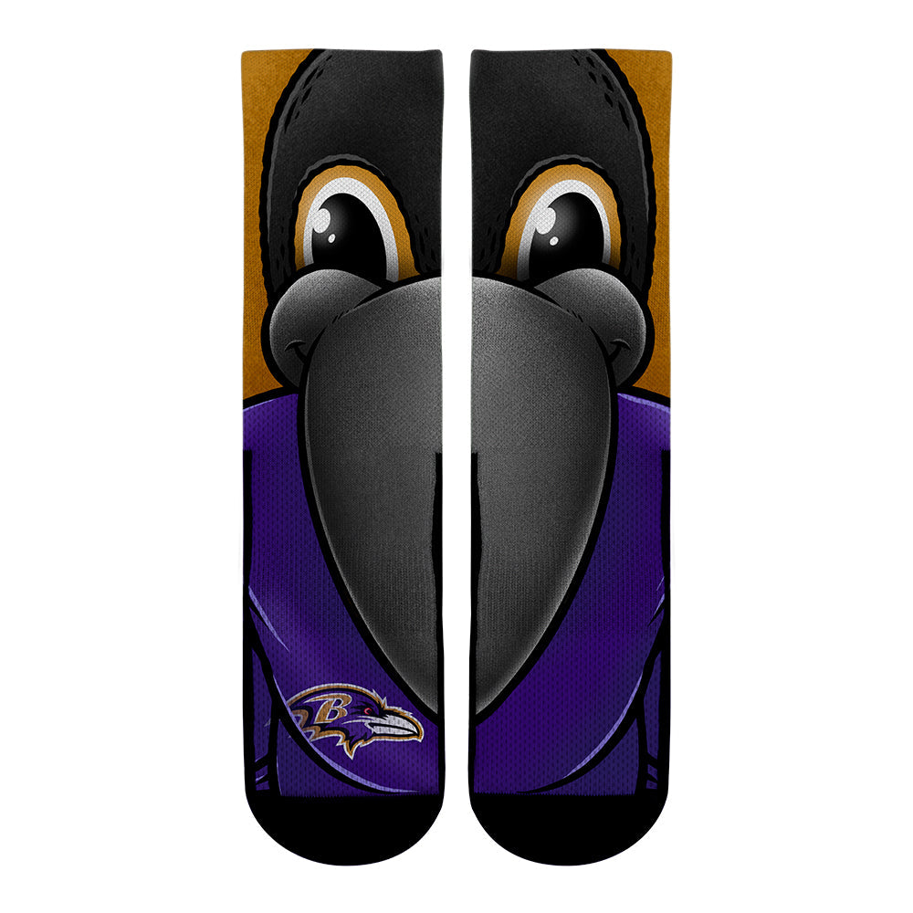Baltimore Ravens - Split Face Mascot Crew Socks