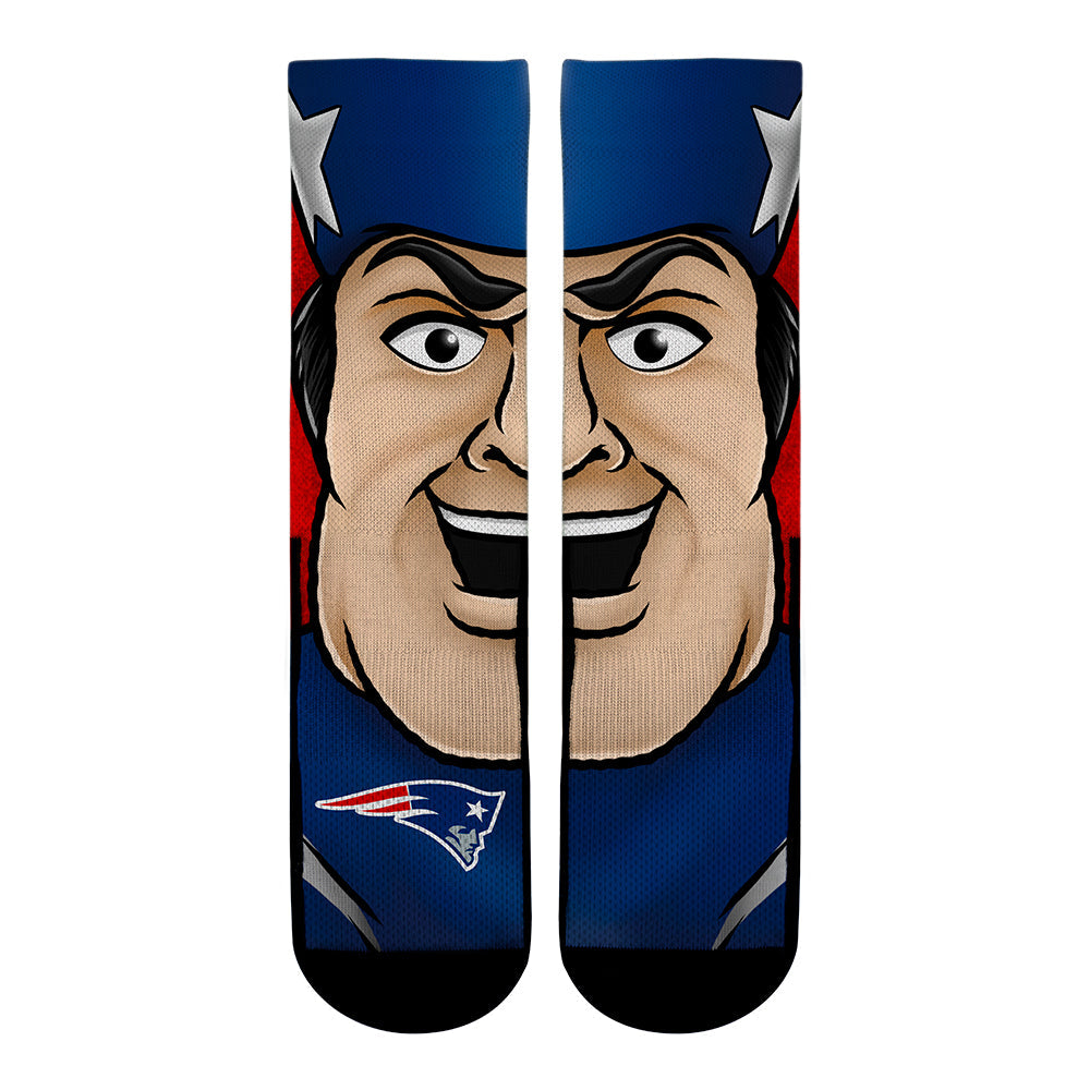 New England Patriots - Split Face Mascot Crew Socks