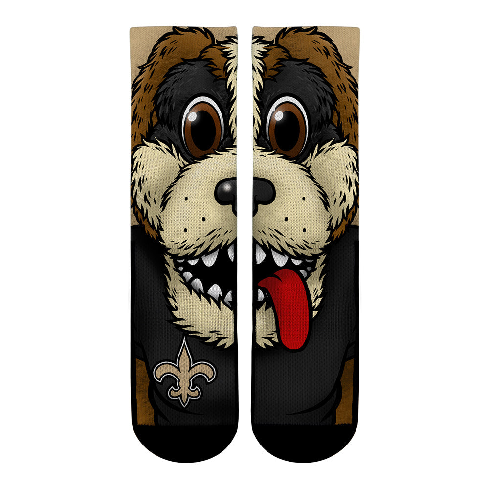 New Orleans Saints - Split Face Mascot Crew Socks