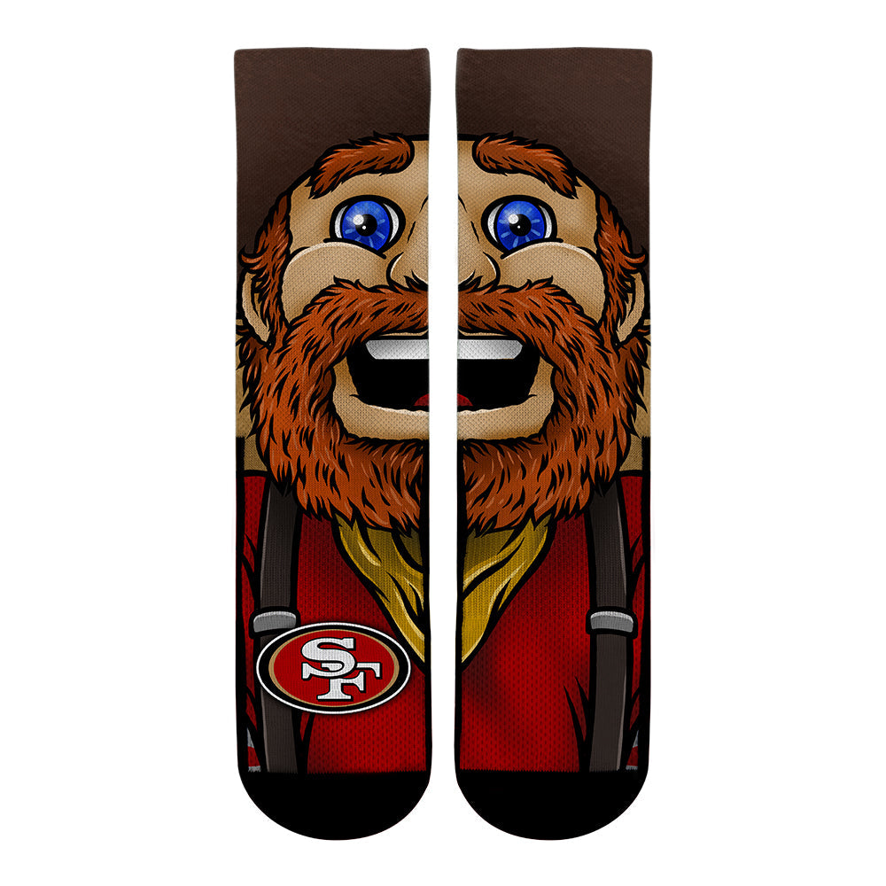 San Francisco 49ers - Split Face Mascot Crew Socks