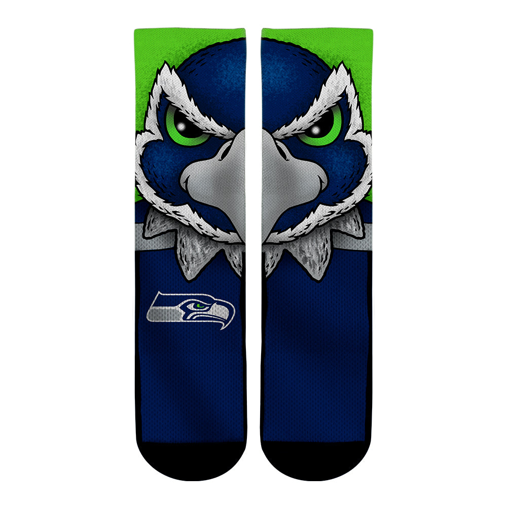 Seattle Seahawks - Split Face Mascot Crew Socks