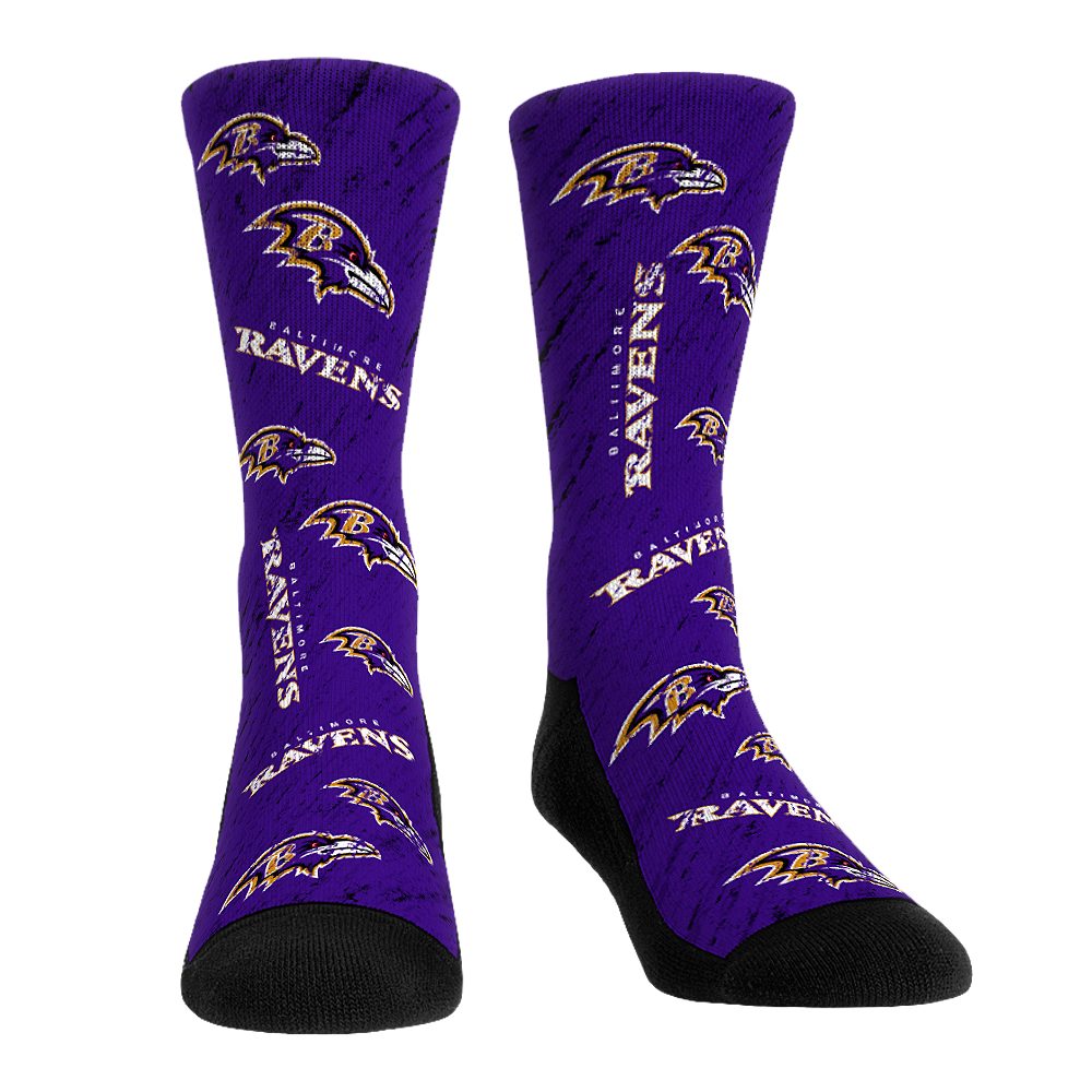 Baltimore Ravens - Throwback All-Over Crew Socks