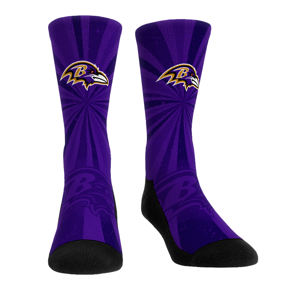 Baltimore Ravens - Throwback Swirl Crew Socks