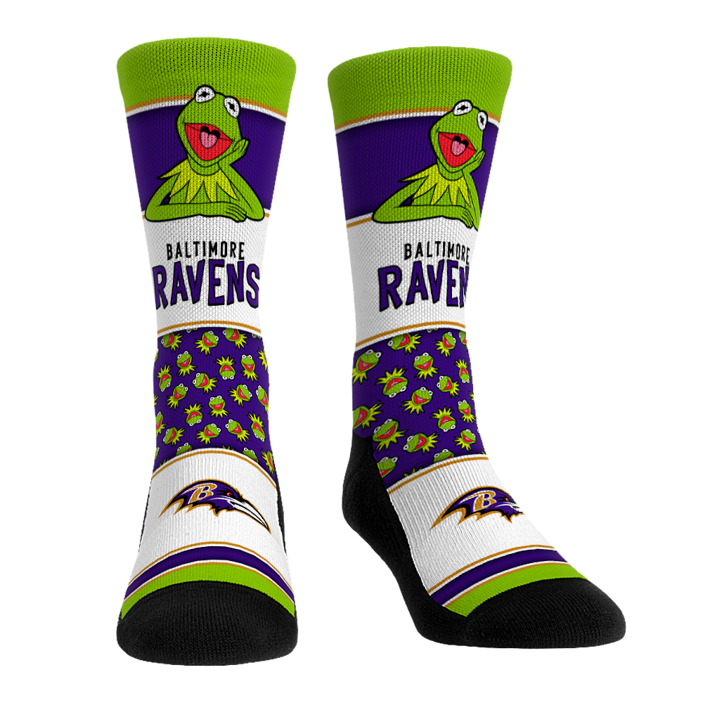 Baltimore Ravens - The Muppets - Kermit Showcase Crew Socks
