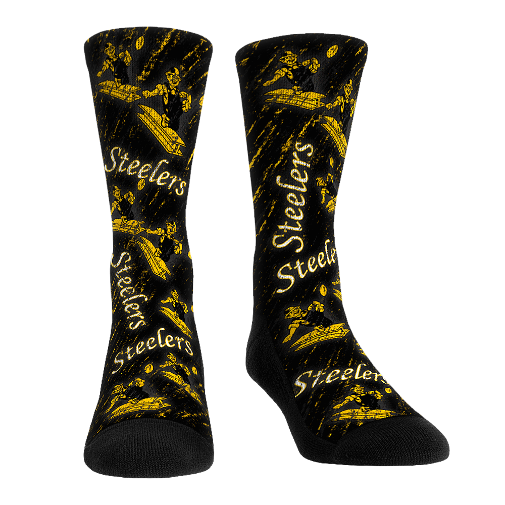 Pittsburgh Steelers - Throwback All-Over Crew Socks