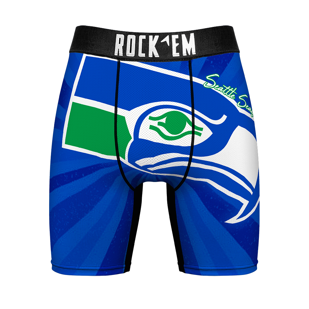 Seattle Seahawks - Throwback Swirl Men's Boxer Briefs