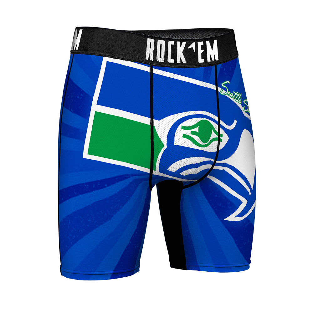Seattle Seahawks - Throwback Swirl Men's Boxer Briefs