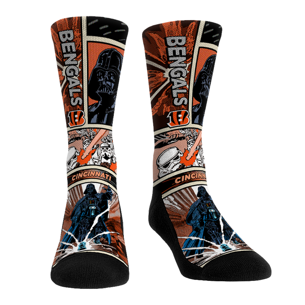 Cincinnati Bengals - Star Wars - Empire Comic Strip Crew Socks