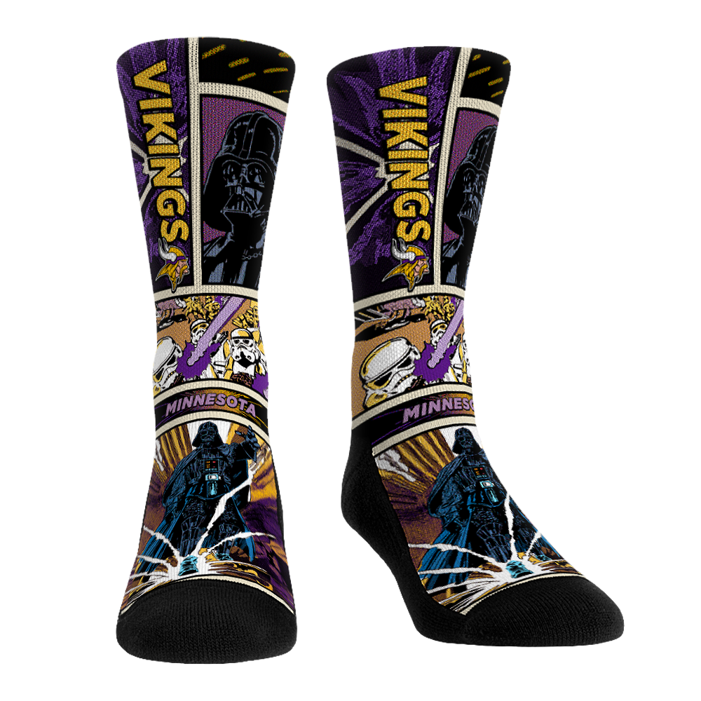 Minnesota Vikings - Star Wars - Empire Comic Strip Crew Socks