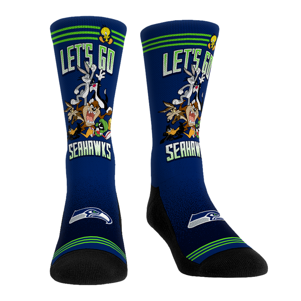Seattle Seahawks - Looney Tunes - Team Pile Up Crew Socks
