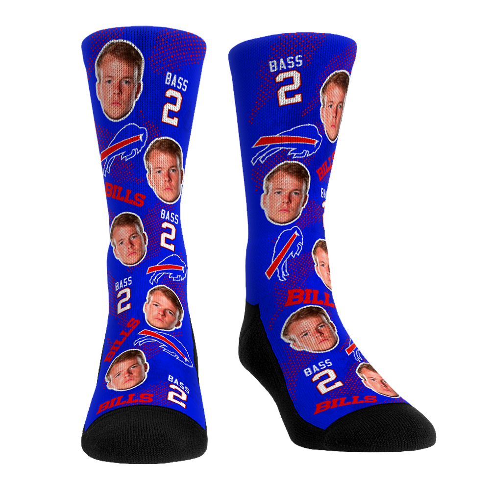 Tyler Bass - Buffalo Bills - Football Guy Crew Socks