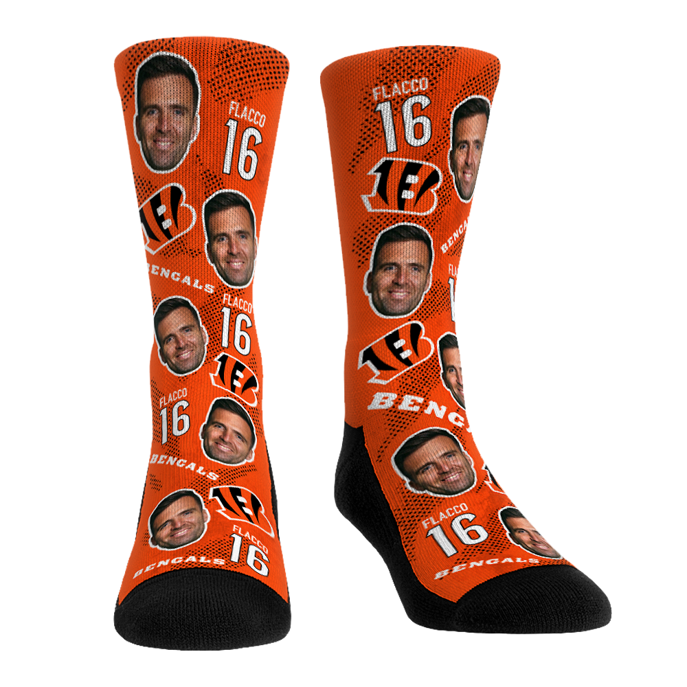 Joe Flacco - Cincinnati Bengals - Football Guy Crew Socks