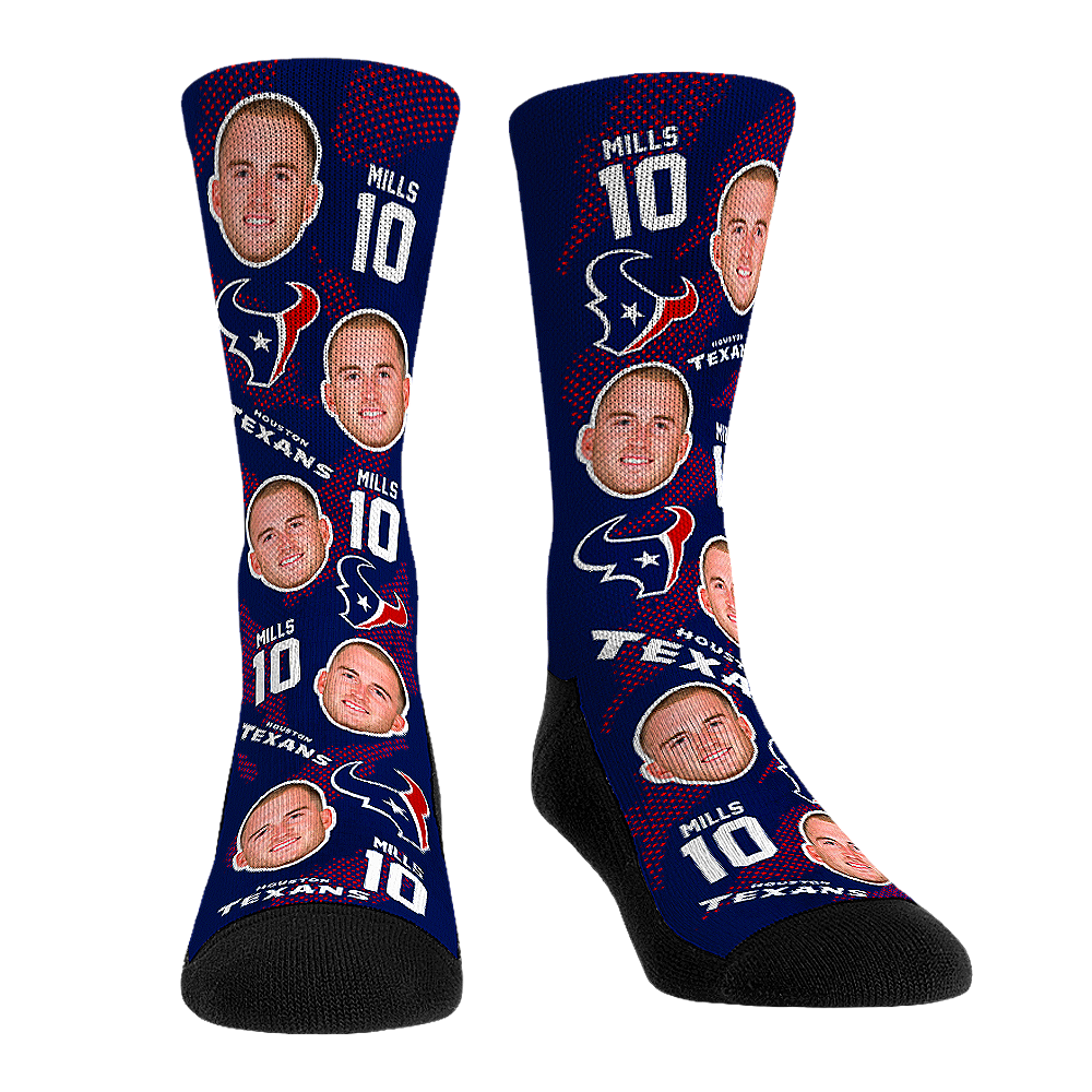 Davis Mills - Houston Texans - Football Guy Crew Socks