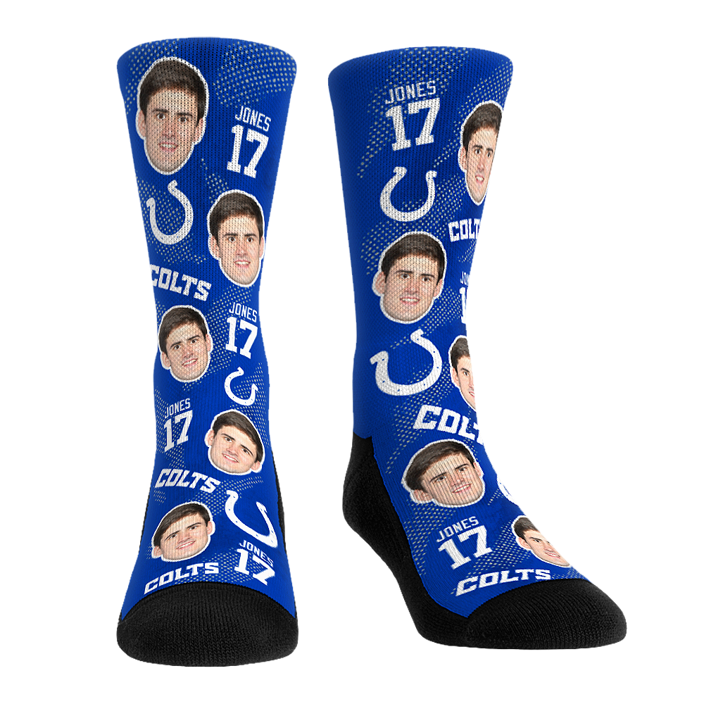 Daniel Jones - Indianapolis Colts - Football Guy Crew Socks