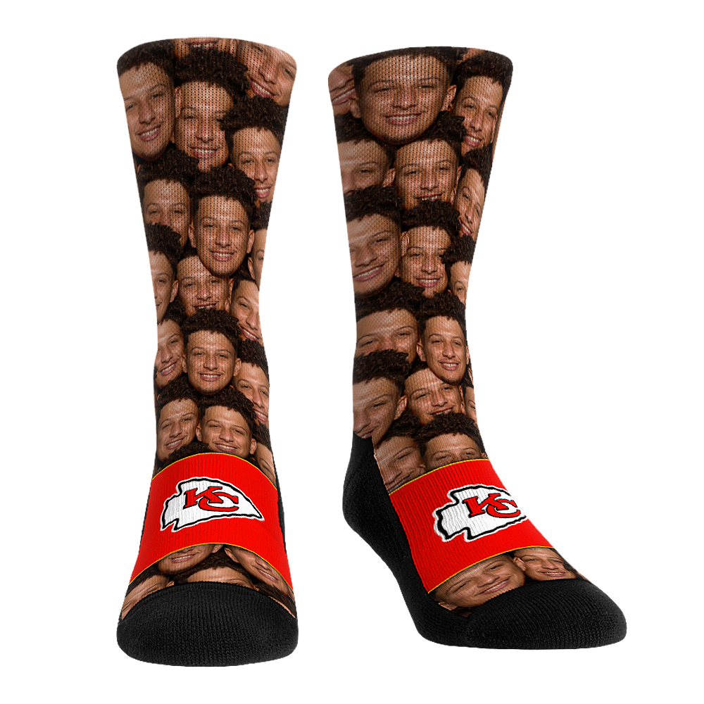 Patrick Mahomes - Kansas City Chiefs - Face Repeat Crew Socks