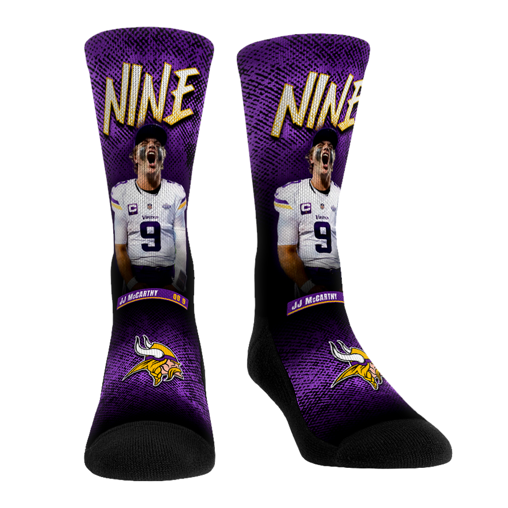 JJ McCarthy - Minnesota Vikings - Nine Crew Socks