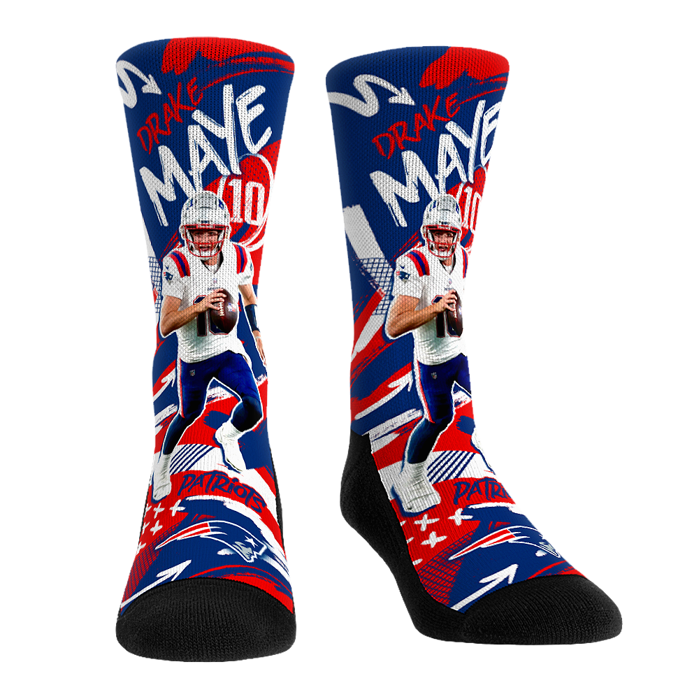 Drake Maye - New England Patriots - Playmaker Crew Socks