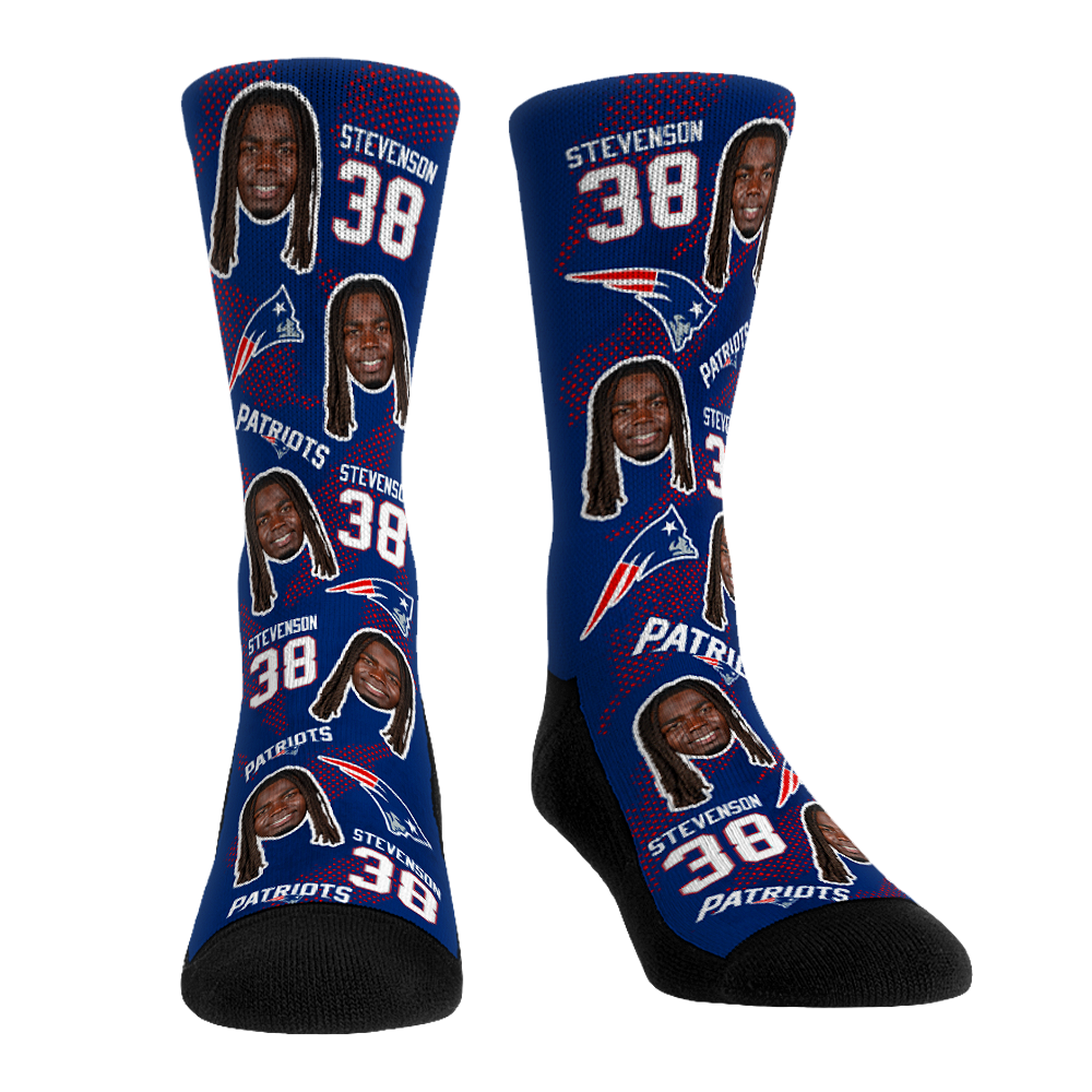 Rhamondre Stevenson - New England Patriots - Football Guy Crew Socks