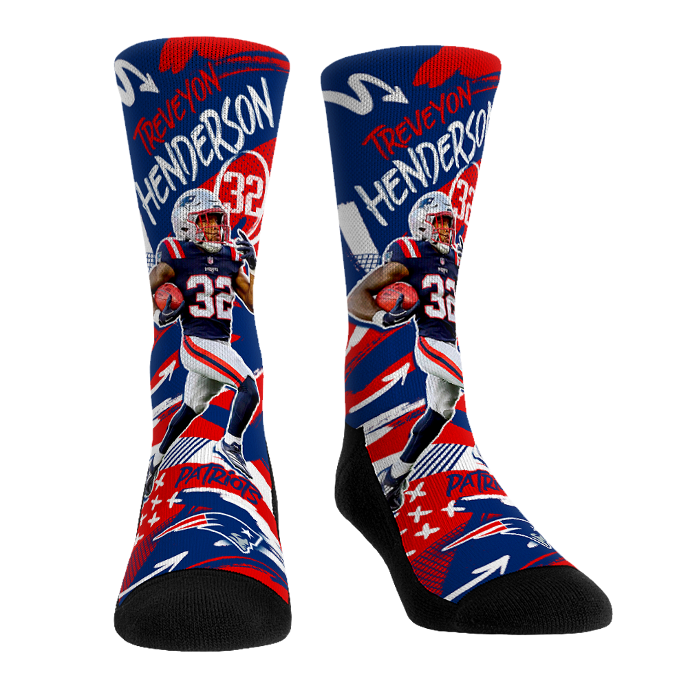 TreVeyon Henderson - New England Patriots - Playmaker Crew Socks