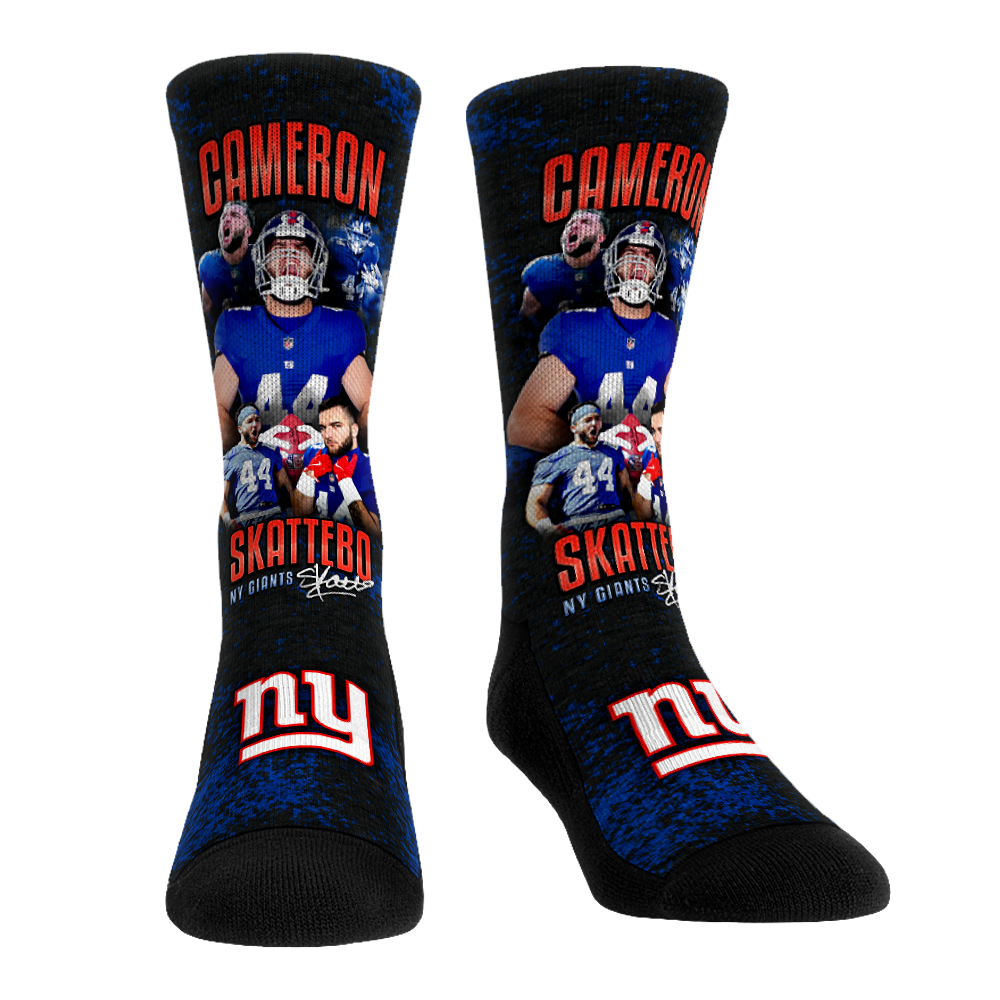 Cam Skattebo - New York Giants - Retro Photo Crew Socks