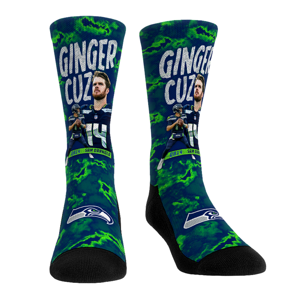 Sam Darnold - Seattle Seahawks - Ginger Cuz Crew Socks