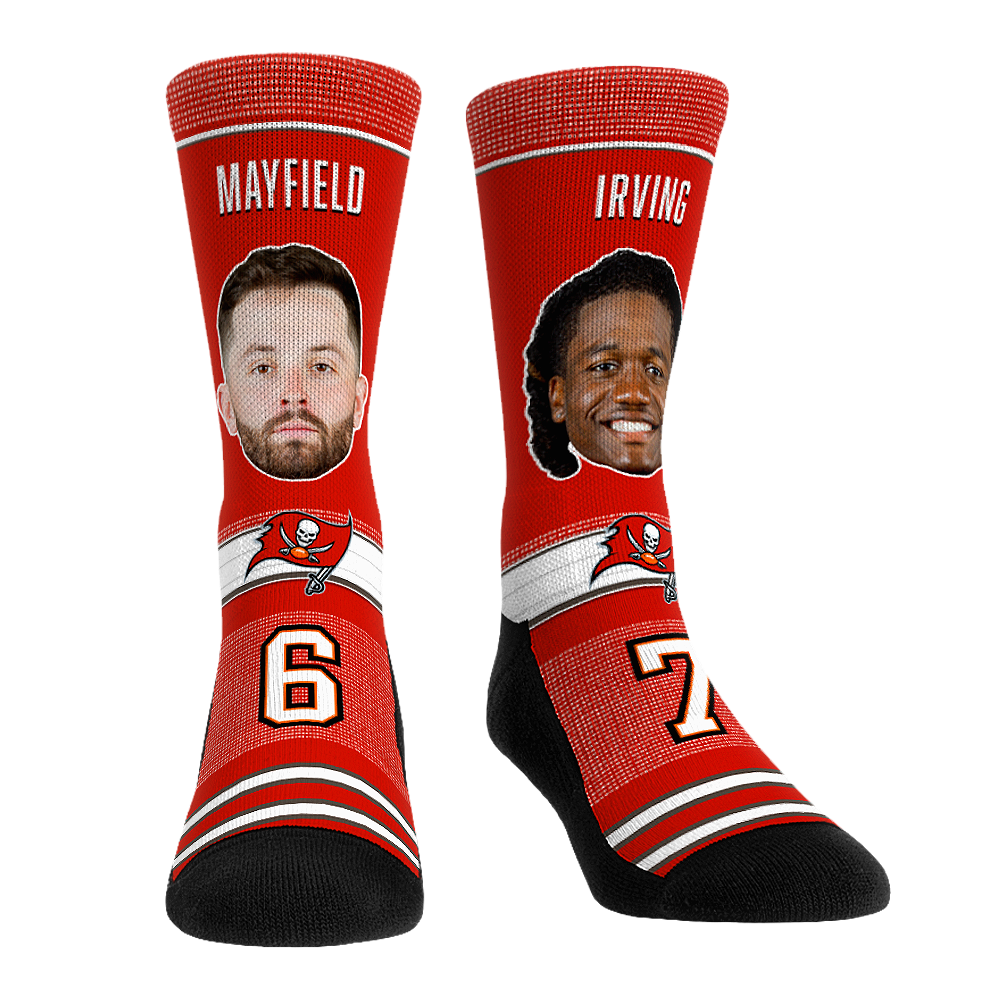 Baker Mayfield & Bucky Irving - Tampa Bay Buccaneers - Teammates Crew Socks