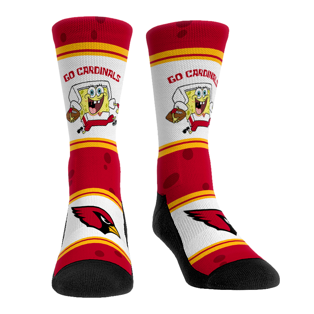 Arizona Cardinals - SpongeBob SquarePants - Team Up Crew Socks