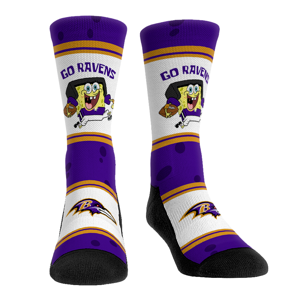 Baltimore Ravens - SpongeBob SquarePants - Team Up Crew Socks