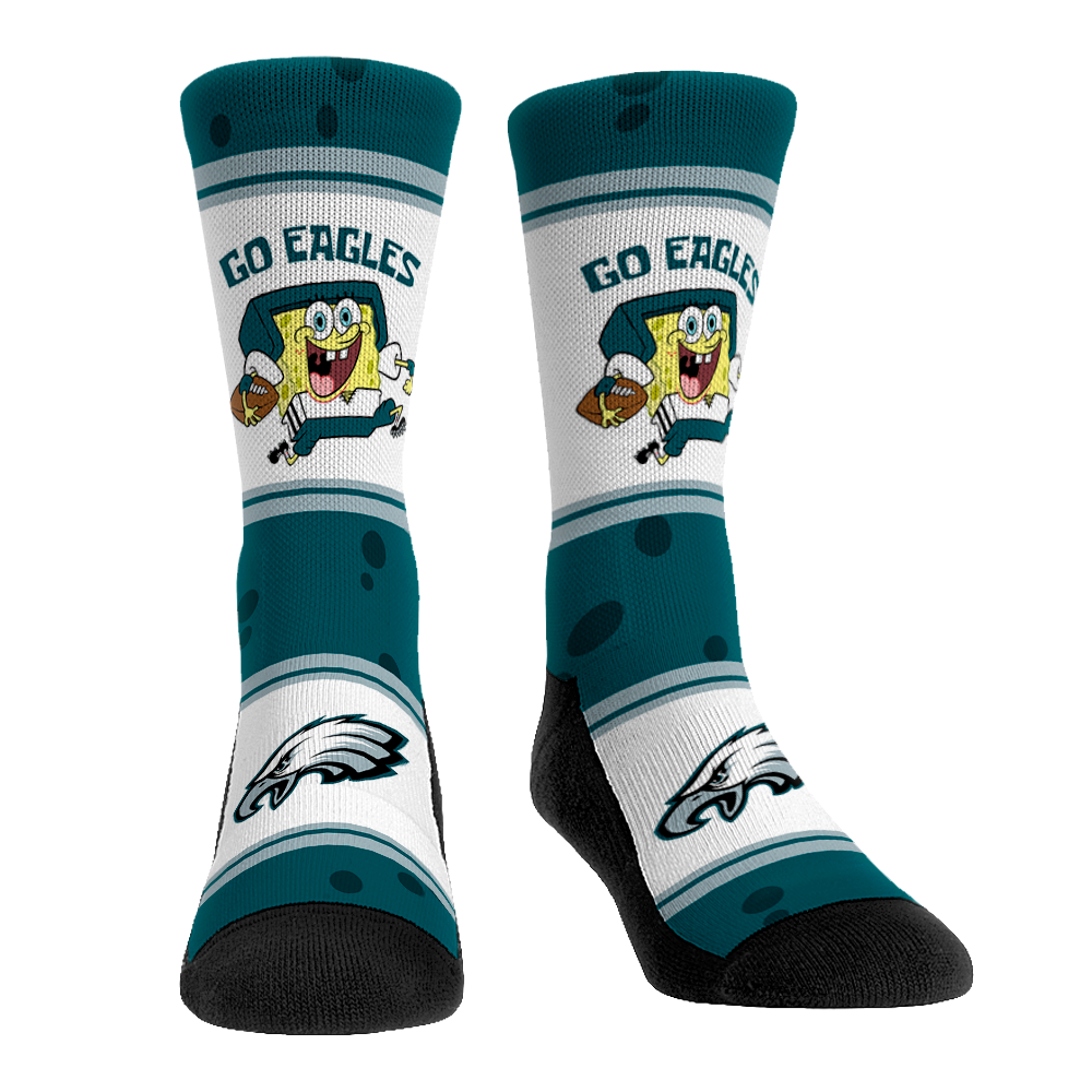 Philadelphia Eagles - SpongeBob SquarePants - Team Up Crew Socks