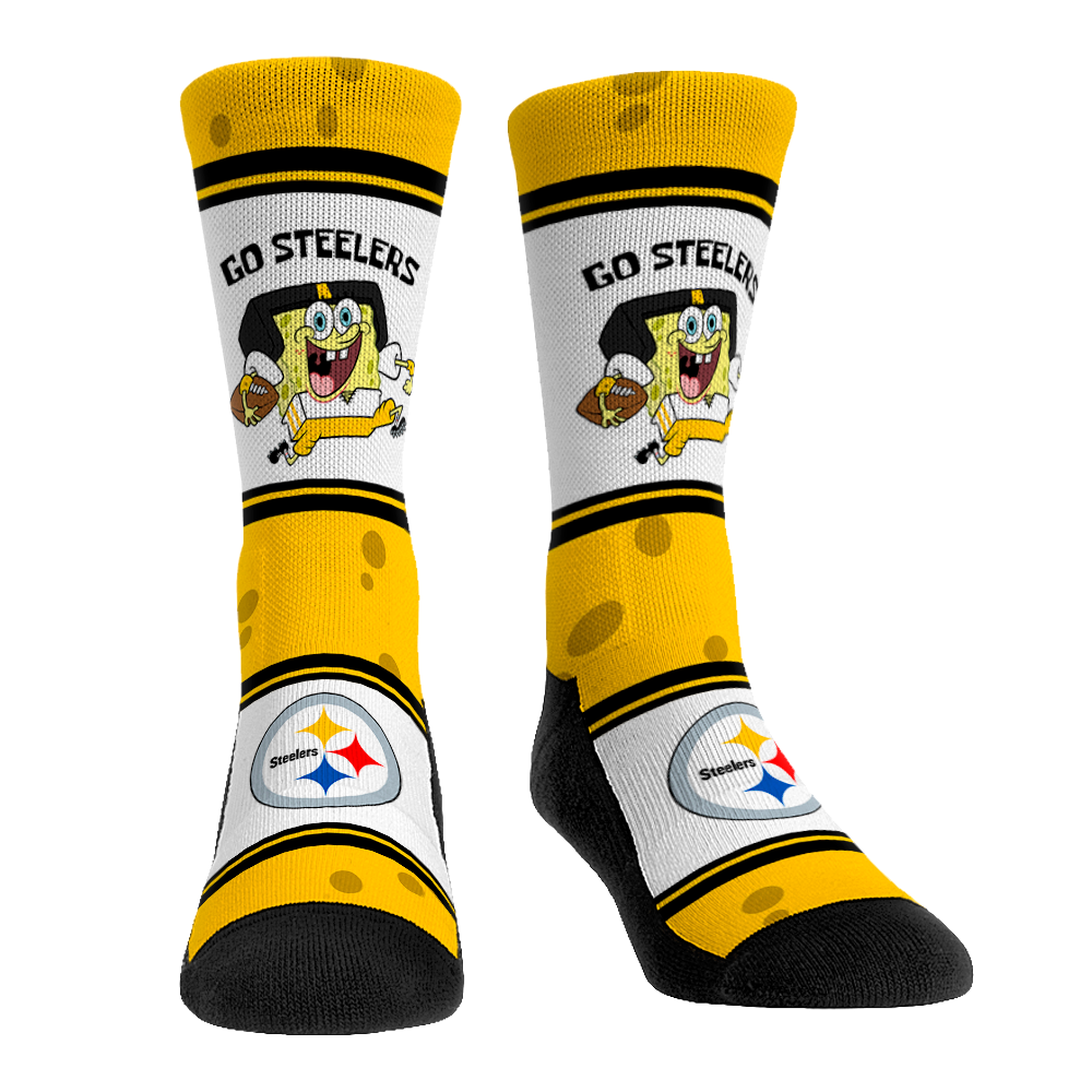 Pittsburgh Steelers - SpongeBob SquarePants - Team Up Crew Socks