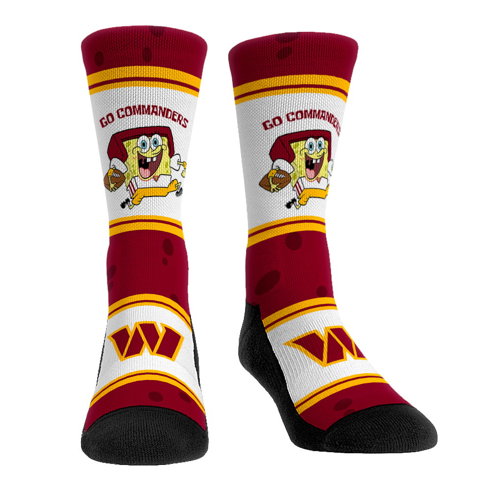 Washington Commanders - SpongeBob SquarePants - Team Up Crew Socks