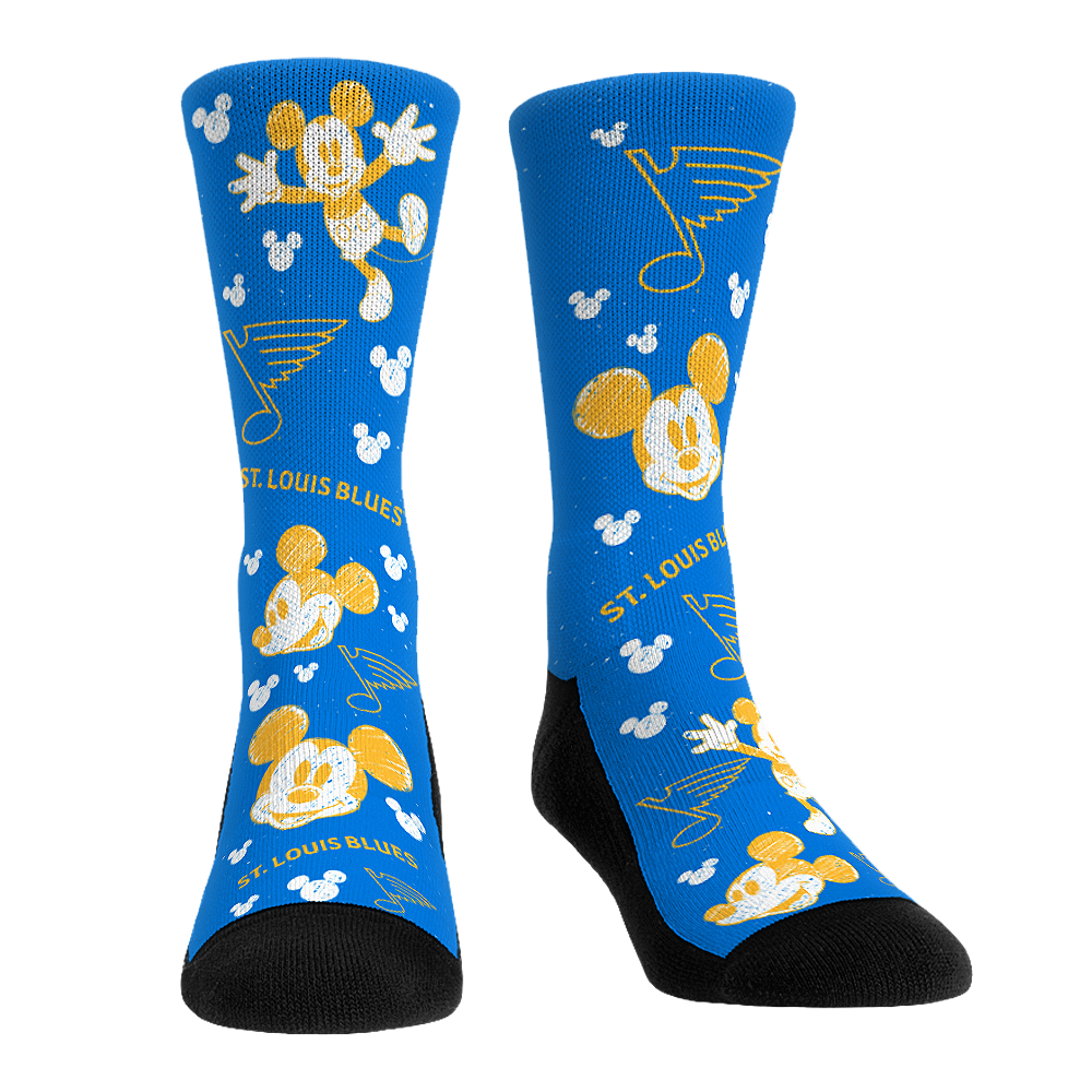 St. Louis Blues - Disney - Mickey Sketch Crew Socks