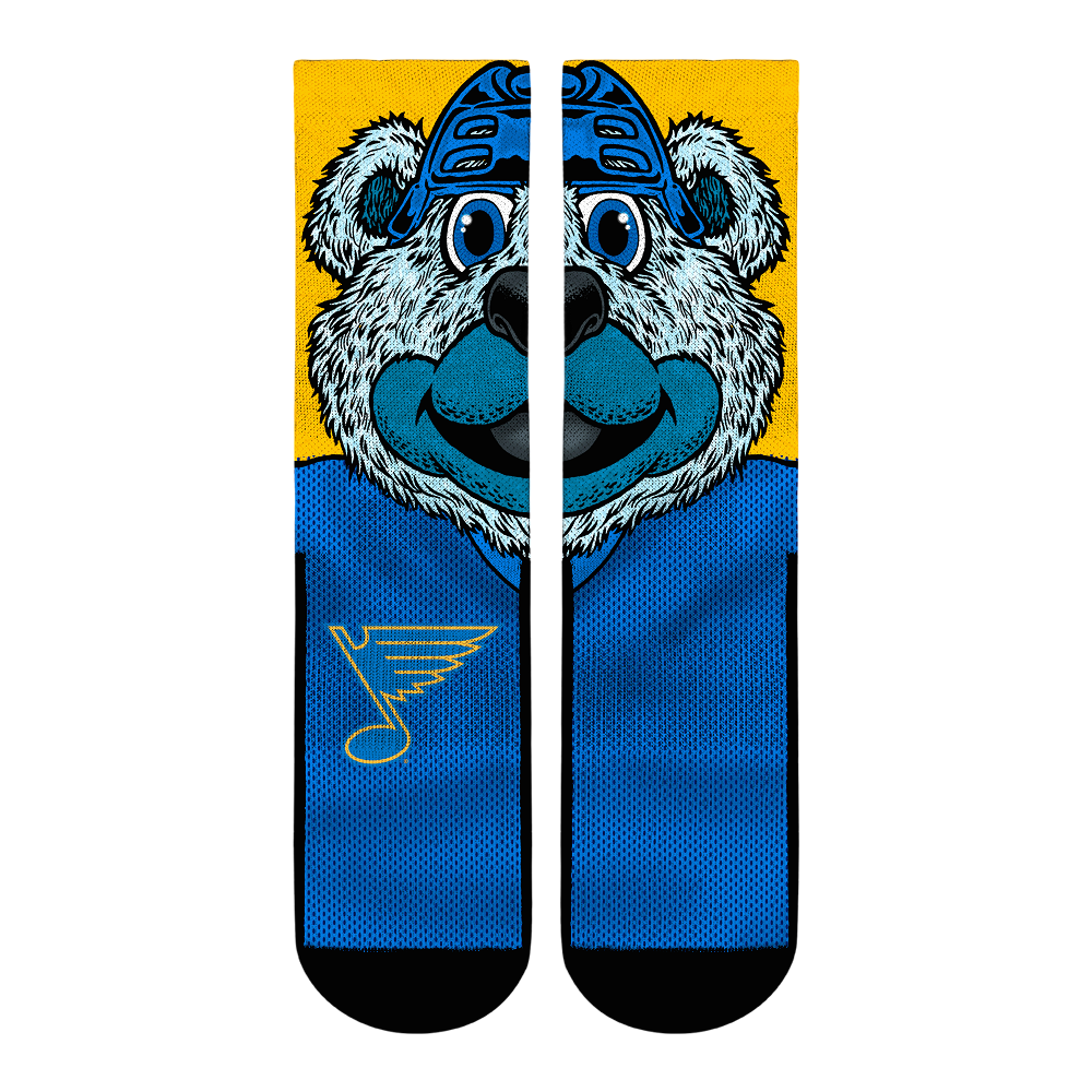 St. Louis Blues - Split Face Mascot Crew Socks