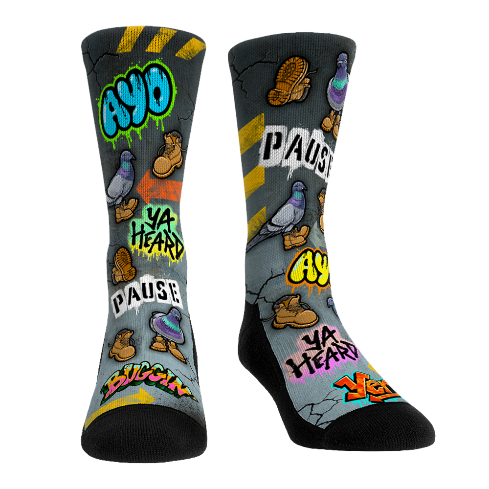 NYC Slang - All-Over Crew Socks