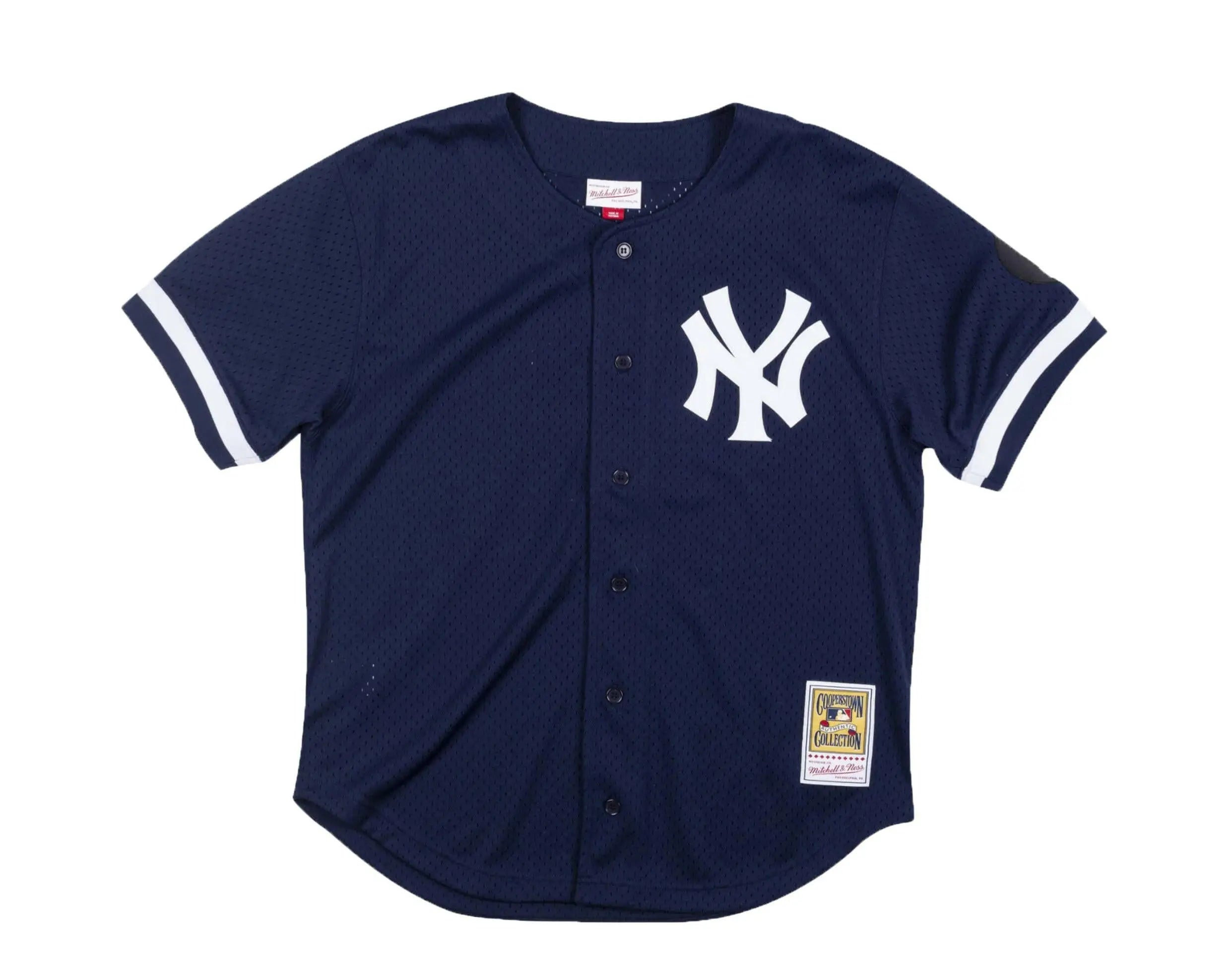 Mitchell & Ness Authentic Mesh BP New York Yankees 1999 Yogi Berra Men Jersey Navy/White