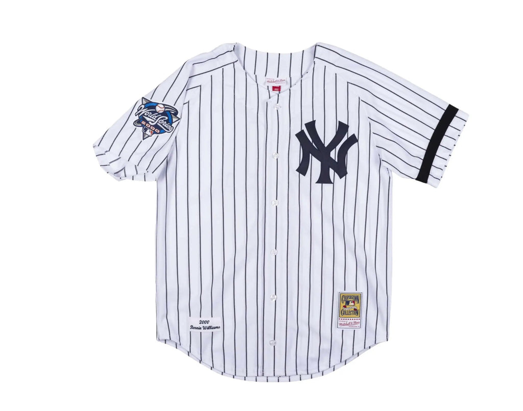 Mitchell & Ness Authentic New York Yankees 2000 WS Bernie Williams Men Jersey White/Navy Pinstripe