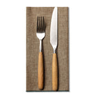 WONDERWALL ‘Maison Élégance’ Tan Chambray Napkin with Contrast Stitching
