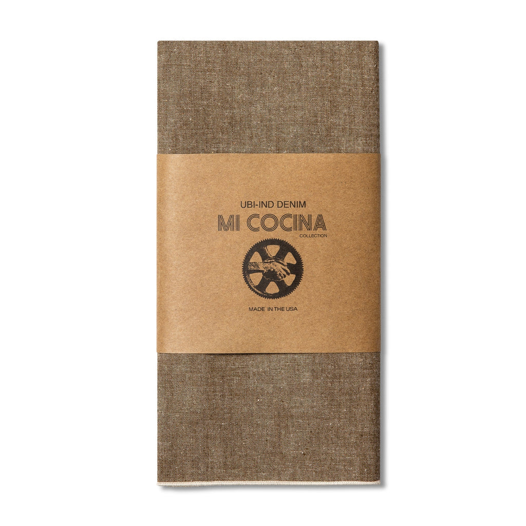 WONDERWALL ‘Maison Élégance’ Tan Chambray Napkin with Contrast Stitching