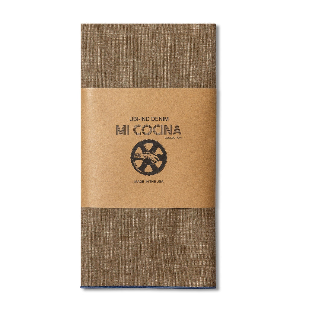 WONDERWALL ‘Maison Élégance’ Tan Chambray Napkin with Contrast Stitching
