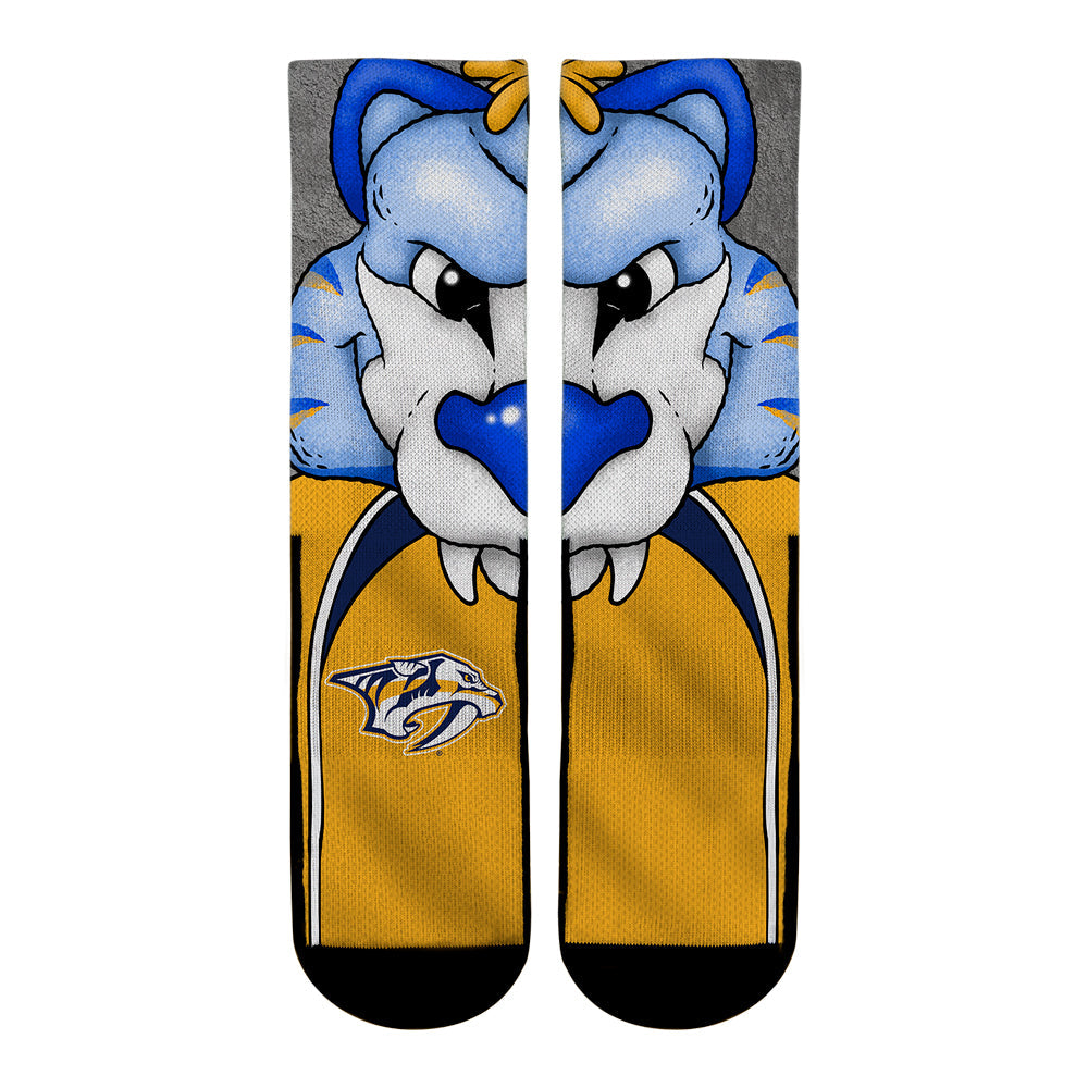 Nashville Predators - Split Face Mascot Crew Socks