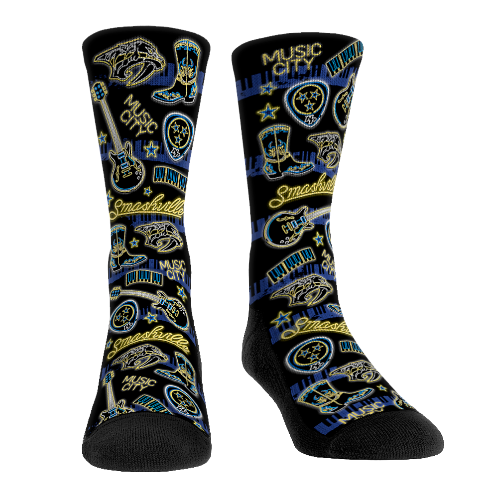 Nashville Predators - Smashville Neon Icons Crew Socks